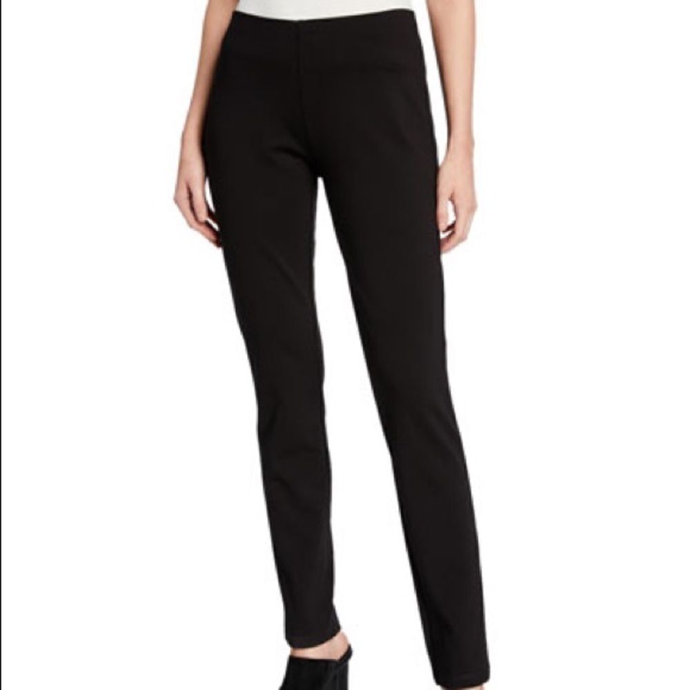 Lafayette 148 Vintage Ponte Leggings Black size P Stretch Pull-On Comfortable